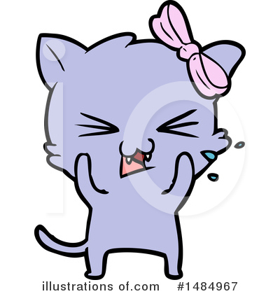 Royalty-Free (RF) Purple Cat Clipart Illustration by lineartestpilot - Stock Sample #1484967