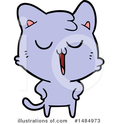 Royalty-Free (RF) Purple Cat Clipart Illustration by lineartestpilot - Stock Sample #1484973