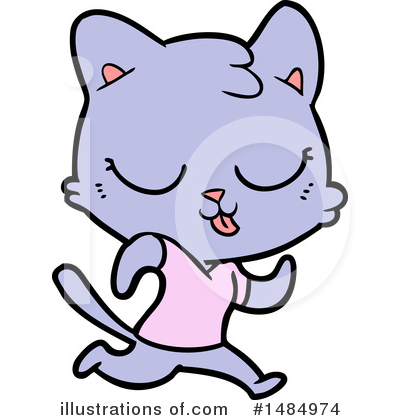 Royalty-Free (RF) Purple Cat Clipart Illustration by lineartestpilot - Stock Sample #1484974