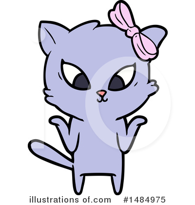 Royalty-Free (RF) Purple Cat Clipart Illustration by lineartestpilot - Stock Sample #1484975