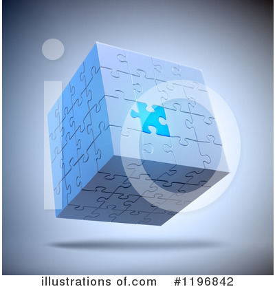 Royalty-Free (RF) Puzzle Cube Clipart Illustration by Mopic - Stock Sample #1196842