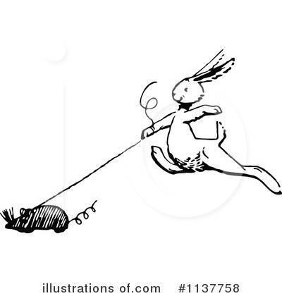 Royalty-Free (RF) Rabbit Clipart Illustration by Prawny Vintage - Stock Sample #1137758
