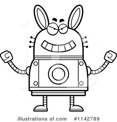 Rabbit Robot Clipart #1142789 by Cory Thoman