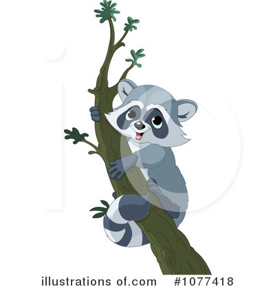 Royalty-Free (RF) Raccoon Clipart Illustration by Pushkin - Stock Sample #1077418