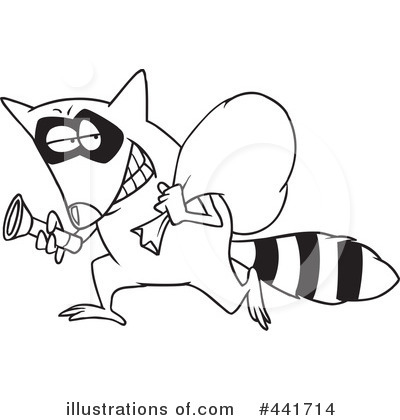 Royalty-Free (RF) Raccoon Clipart Illustration by toonaday - Stock Sample #441714