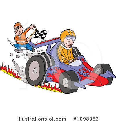 Royalty-Free (RF) Race Car Clipart Illustration by LaffToon - Stock Sample #1098083