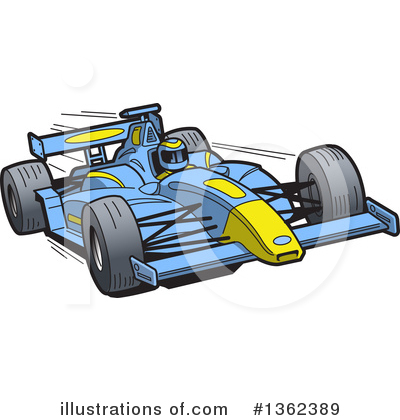 Royalty-Free (RF) Race Car Clipart Illustration by Clip Art Mascots - Stock Sample #1362389