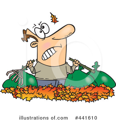 Royalty-Free (RF) Raking Leaves Clipart Illustration by toonaday - Stock Sample #441610