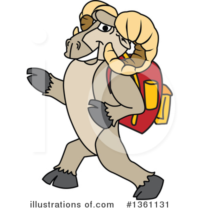 Royalty-Free (RF) Ram School Mascot Clipart Illustration by Mascot Junction - Stock Sample #1361131