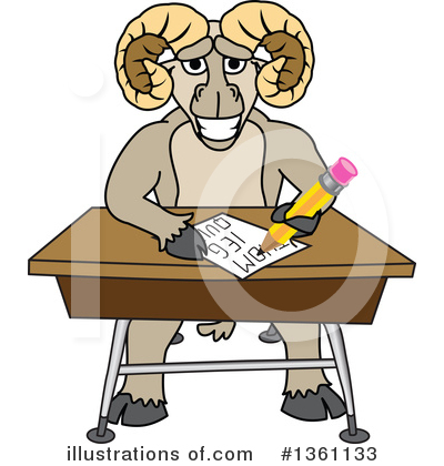 Royalty-Free (RF) Ram School Mascot Clipart Illustration by Mascot Junction - Stock Sample #1361133