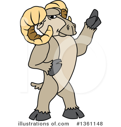 Royalty-Free (RF) Ram School Mascot Clipart Illustration by Mascot Junction - Stock Sample #1361148