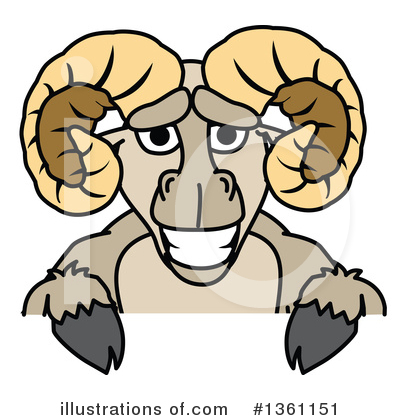 Royalty-Free (RF) Ram School Mascot Clipart Illustration by Mascot Junction - Stock Sample #1361151