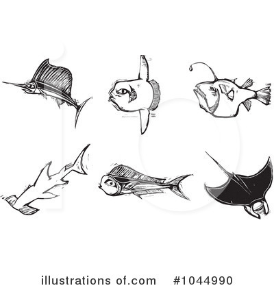 Royalty-Free (RF) Ray Fish Clipart Illustration by xunantunich - Stock Sample #1044990