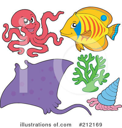 Royalty-Free (RF) Ray Fish Clipart Illustration by visekart - Stock Sample #212169