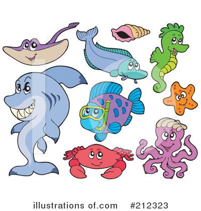 Royalty-Free (RF) Ray Fish Clipart Illustration by visekart - Stock Sample #212323