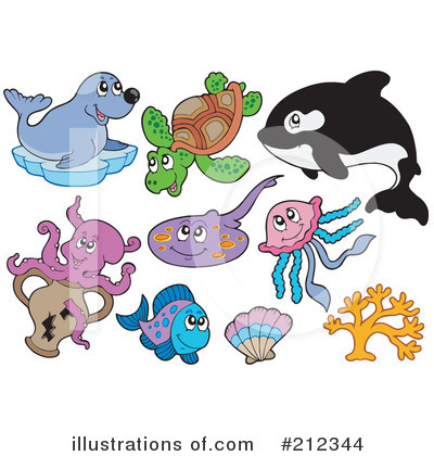 Royalty-Free (RF) Ray Fish Clipart Illustration by visekart - Stock Sample #212344