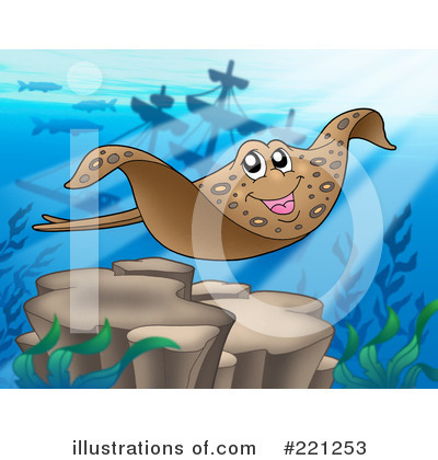 Royalty-Free (RF) Ray Fish Clipart Illustration by visekart - Stock Sample #221253