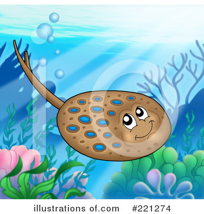 Royalty-Free (RF) Ray Fish Clipart Illustration by visekart - Stock Sample #221274