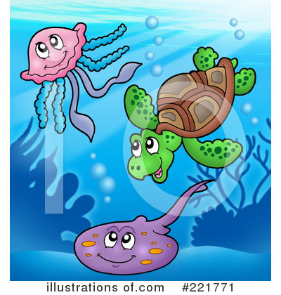 Royalty-Free (RF) Ray Fish Clipart Illustration by visekart - Stock Sample #221771