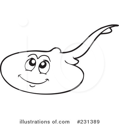 Royalty-Free (RF) Ray Fish Clipart Illustration by visekart - Stock Sample #231389