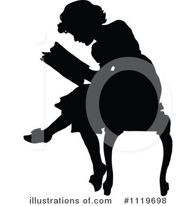 Royalty-Free (RF) Reading Clipart Illustration by Prawny Vintage - Stock Sample #1119698