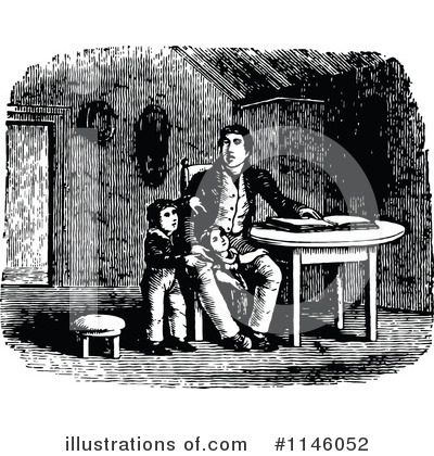 Royalty-Free (RF) Reading Clipart Illustration by Prawny Vintage - Stock Sample #1146052