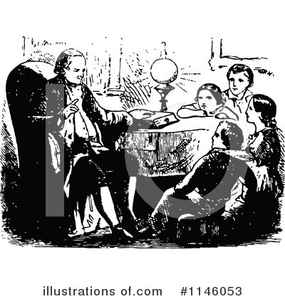 Royalty-Free (RF) Reading Clipart Illustration by Prawny Vintage - Stock Sample #1146053