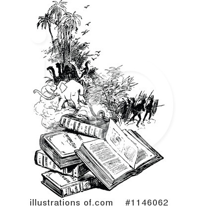 Royalty-Free (RF) Reading Clipart Illustration by Prawny Vintage - Stock Sample #1146062