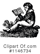 Reading Clipart #1146734 by Prawny Vintage