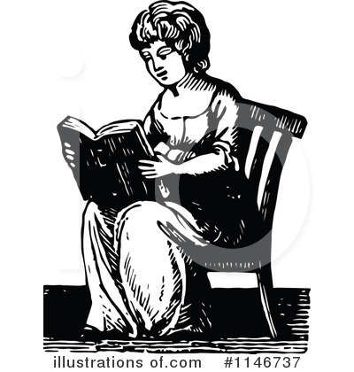Royalty-Free (RF) Reading Clipart Illustration by Prawny Vintage - Stock Sample #1146737
