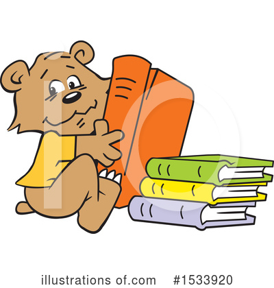 Reading Clipart #1533920 by Johnny Sajem
