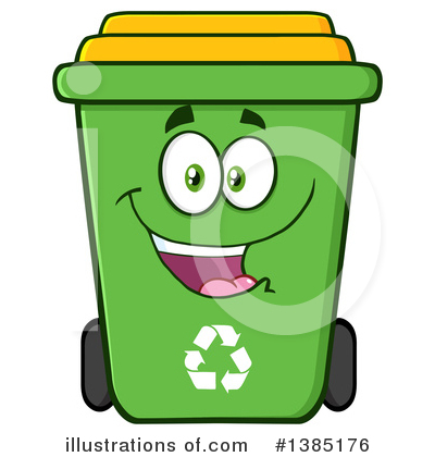 Green Recycle Bin Clipart #1385176 by Hit Toon