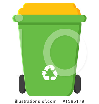 Green Recycle Bin Clipart #1385179 by Hit Toon