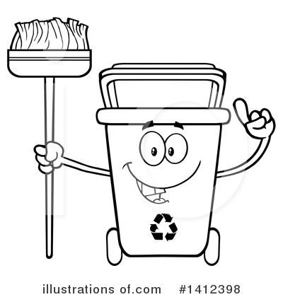 Royalty-Free (RF) Recycle Bin Clipart Illustration by Hit Toon - Stock Sample #1412398