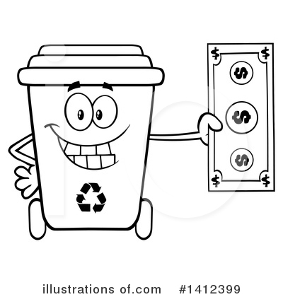 Trash Can Clipart #1412399 by Hit Toon