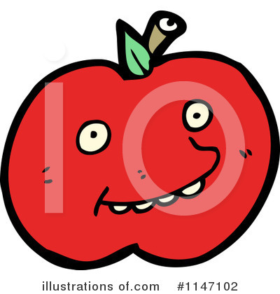 Royalty-Free (RF) Red Apple Clipart Illustration by lineartestpilot - Stock Sample #1147102