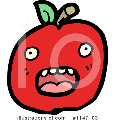 Royalty-Free (RF) Red Apple Clipart Illustration by lineartestpilot - Stock Sample #1147103