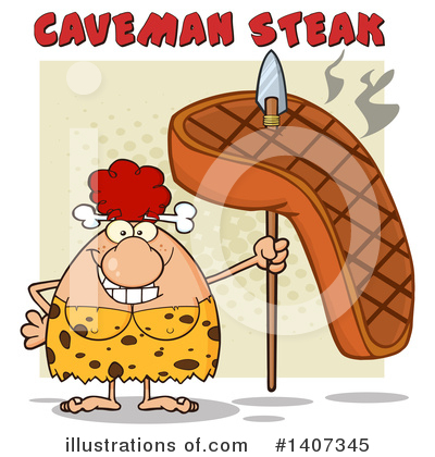 Royalty-Free (RF) Red Haired Cave Woman Clipart Illustration by Hit Toon - Stock Sample #1407345