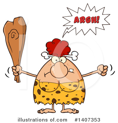 Cave Woman Clipart #1407353 by Hit Toon