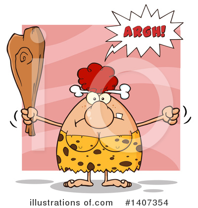 Royalty-Free (RF) Red Haired Cave Woman Clipart Illustration by Hit Toon - Stock Sample #1407354