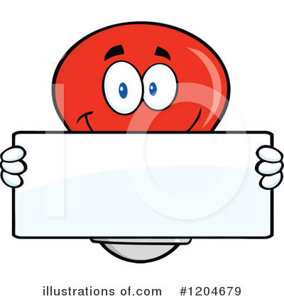 Red Light Bulb Clipart #1204679 by Hit Toon