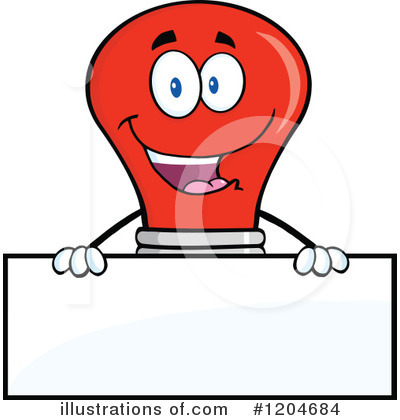 Red Light Bulb Clipart #1204684 by Hit Toon