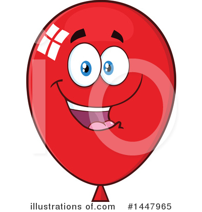 Royalty-Free (RF) Red Party Balloon Clipart Illustration by Hit Toon - Stock Sample #1447965