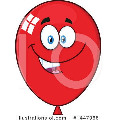 Royalty-Free (RF) Red Party Balloon Clipart Illustration by Hit Toon - Stock Sample #1447968