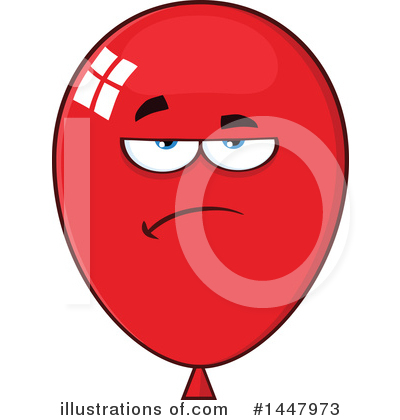 Red Party Balloon Clipart #1447973 by Hit Toon