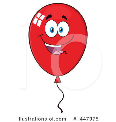 Royalty-Free (RF) Red Party Balloon Clipart Illustration by Hit Toon - Stock Sample #1447975