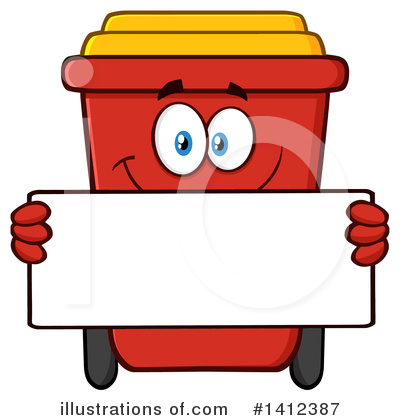 Royalty-Free (RF) Red Recycle Bin Clipart Illustration by Hit Toon - Stock Sample #1412387