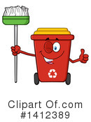 Red Recycle Bin Clipart #1412389 by Hit Toon