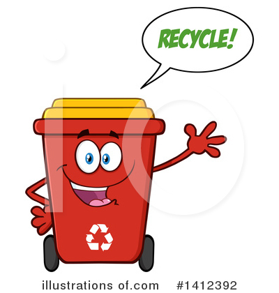 Trash Can Clipart #1412392 by Hit Toon