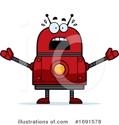 Royalty-Free (RF) Red Robot Clipart Illustration by Cory Thoman - Stock Sample #1091578